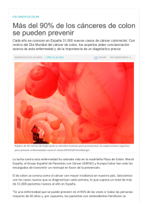 Más del 90% de los cánceres de colon se pueden prevenir