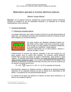 Matemática aplicada a circuitos eléctricos básicos