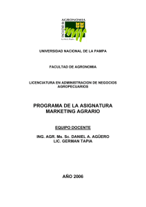 marketing agrario - Facultad de Agronomia :: UNLPam