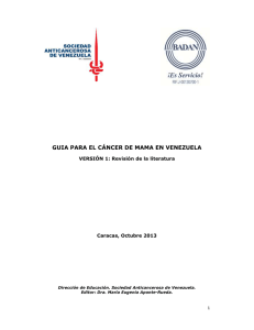 GUIA PARA EL CÁNCER DE MAMA EN VENEZUELA