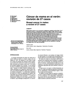 Cáncer de mama en el varón: revisión de 27 casos