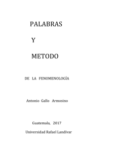 palabras y metodo - Universidad Rafael Landívar
