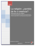 La religión: ¿sentido de fe o creencia?