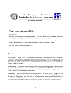 Redes neuronales artificiales - Nucleo de Ingenieria Biomedica