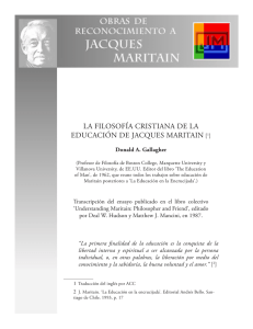 la filosofía cristiana de la educación de jacques maritain