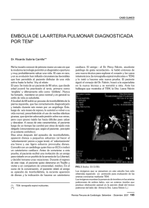 EMBOLIA DE LA ARTERIA PULMONAR DIAGNOSTICADA POR TEM*