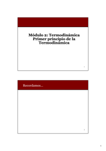 Módulo 2: Termodinámica Primer principio de la Termodinámica