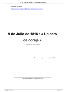 9 de Julio de 1816 : « Un acto de coraje - El Correo