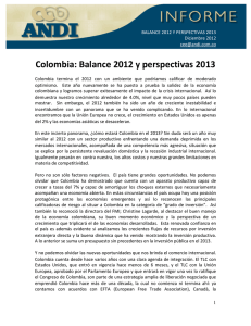 Colombia: Balance 2012 y perspectivas 2013
