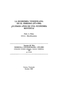 La economía venezolana en el período (1974-1988