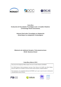Evaluación de Necesidades Tecnológicas ante el Cambio Climático