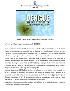 mensaje a la poblacion sobre, la enfermedad del dengue y dengue