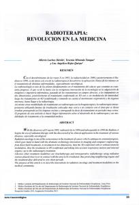 RADIOTERAPIA: REVOLUCIÓN EN LA MEDICINA
