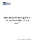 Requisitos técnicos para el uso de firma electrónica MAC.