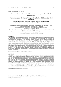 Mantenimiento y titulación del virus de dengue para obtención de