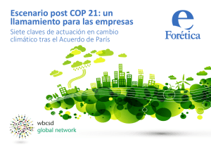 Escenario post COP 21: un llamamiento para las empresas