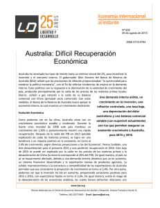 Australia: Difícil Recuperación Económica