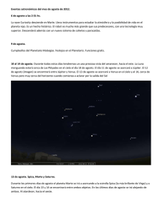 Eventos astronómicos del mes de agosto de 2012. 6 de agosto a las