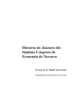 Discurso de clausura del Séptimo Congreso de Economía de Navarra