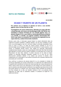 OCASO Y MUERTE DE UN PLANETA - Centro de Astrobiología