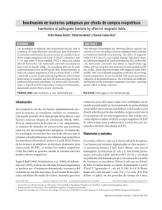 Inactivación de bacterias patógenas por efecto de