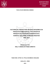 factores de riesgo para recidiva bioquímica en prostatectomía