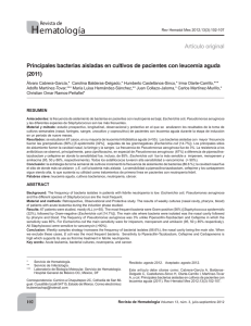 Principales bacterias aisladas en cultivos de pacientes con
