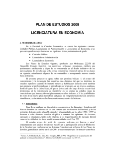 plan de estudios 2009 licenciatura en economía