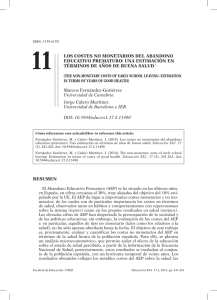 rEsUmEn Los CostEs no monEtarios DEL abanDono EDUCatiVo