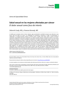 Salud sexual en las mujeres afectadas por c&aacute;ncer