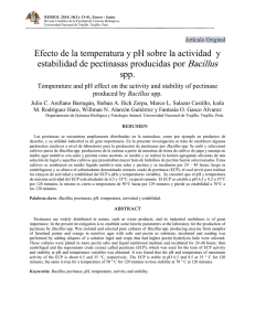 Efecto de la temperatura y pH sobre la actividad y estabilidad de
