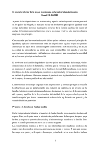 1 El estatuto inferior de la mujer musulmana en la jurisprudencia