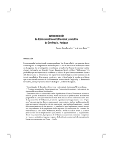 INTRODUCCI&Oacute;N La teor&iacute;a econ&oacute;mica institucional y evolutiva de