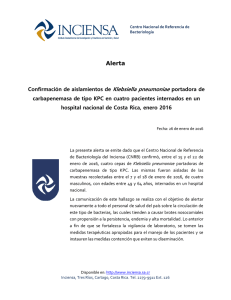 Confirmación de aislamientos de Klebsiella pneumoniae