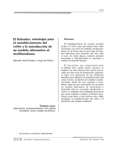 El Salvador: estrategia para el restablecimiento del colón y la