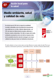 Medio ambiente, salud y calidad de vida