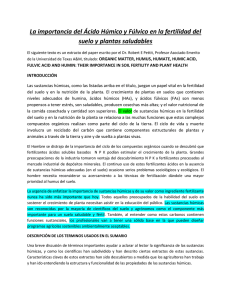 La importancia del Ácido Húmico y Fúlvico en la