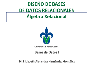 DISEÑO DE BASES DE DATOS RELACIONALES Álgebra Relacional