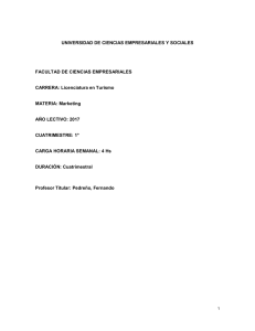 Licenciatura en Turismo MATERIA: Ma