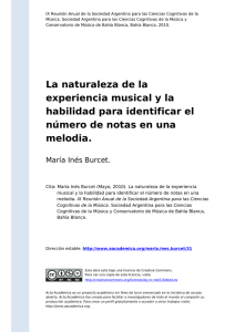 La naturaleza de la experiencia musical y la