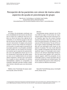 Percepción de las pacientes con cáncer de mama sobre aspectos