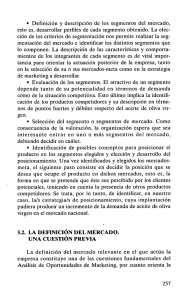 Definición y descripción de los segmentos del mercado