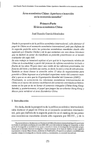 Área económica China: Apertura e inserción en la economía