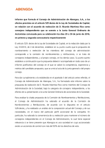 Informe del Consejo de Administraci&oacute;n sobre el punto