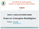 Tema 10: Conceptos Metalógicos