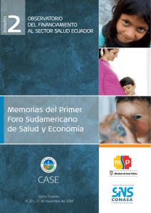 Memorias del Primer Foro Sudamericano de Salud y Economía