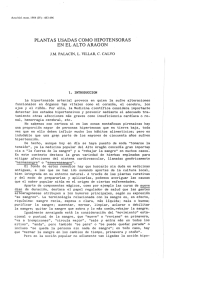 PLANTAS USADAS COMO HIPOTENSORAS EN ARAGON