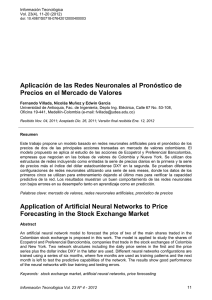 Aplicación de las Redes Neuronales al Pronóstico de