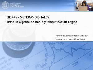 EIE 446 - SISTEMAS DIGITALES Tema 4: Algebra de Boole