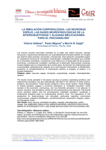 LA SIMULACIÓN CORPORALIZADA: LAS NEURONAS ESPEJO